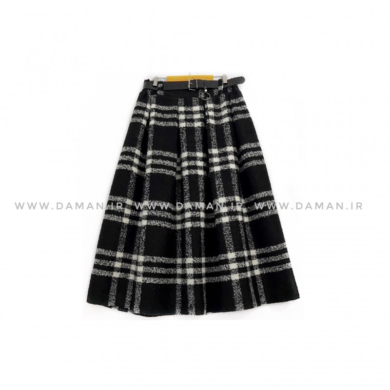 دامن پشمی با کمربند قد 80  کد (662)