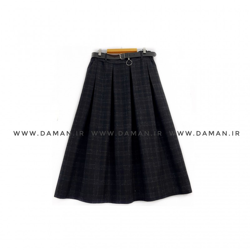 دامن پشمی با کمربند قد 80  کد (993)