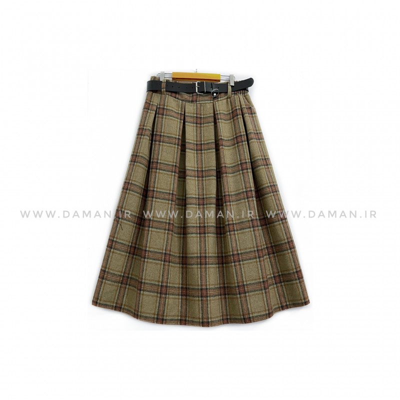 دامن پشمی با کمربند قد 80  کد (336 )