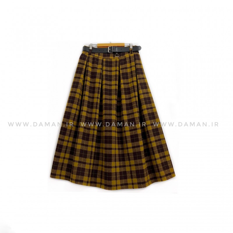 دامن پشمی با کمربند قد 80  کد (5066 )