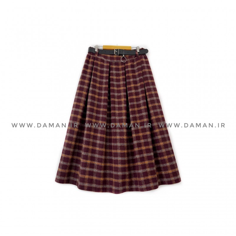 دامن پشمی با کمربند قد 80  کد (113)