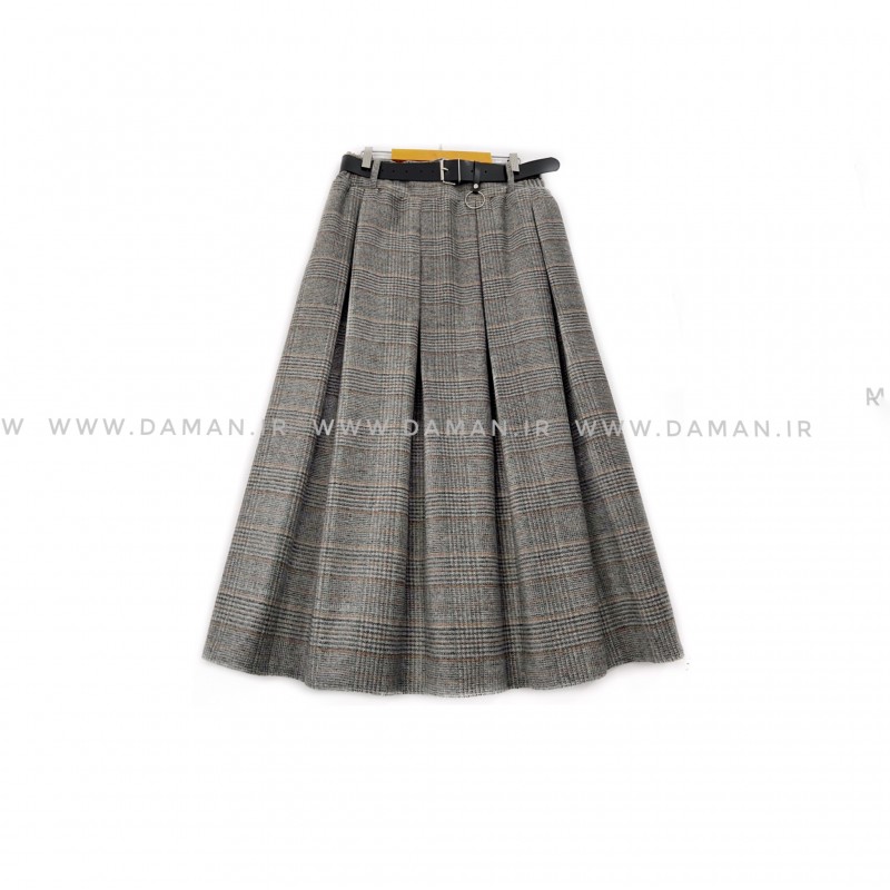 دامن پشمی با کمربند قد 80  کد (996)