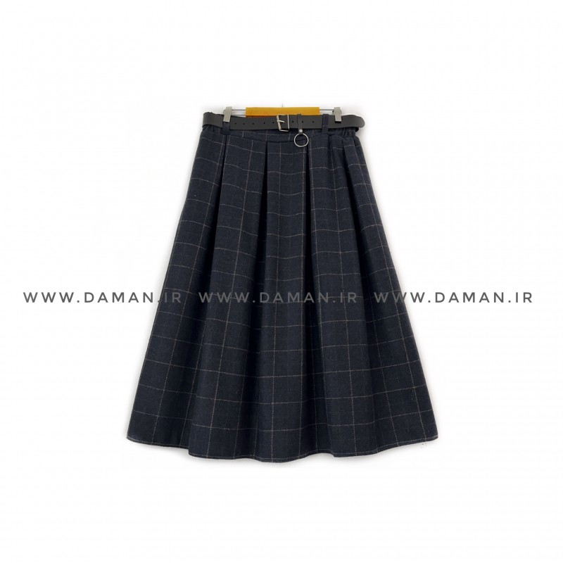 دامن پشمی با کمربند قد 80  کد (3059)