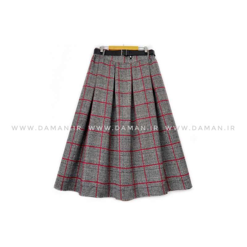 دامن پشمی با کمربند قد 80  کد (p )