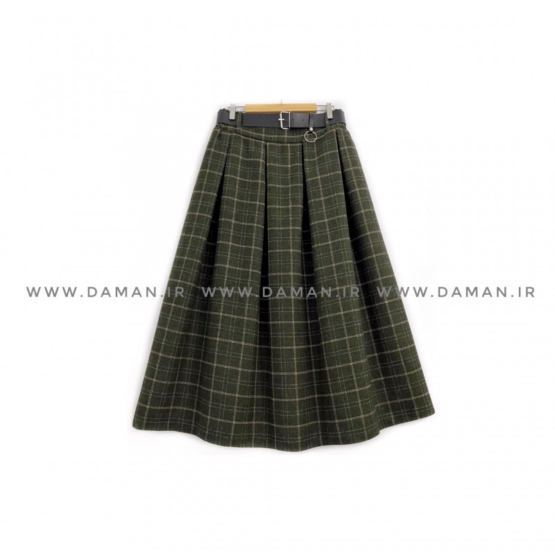 دامن پشمی با کمربند قد 80  کد (P 12)