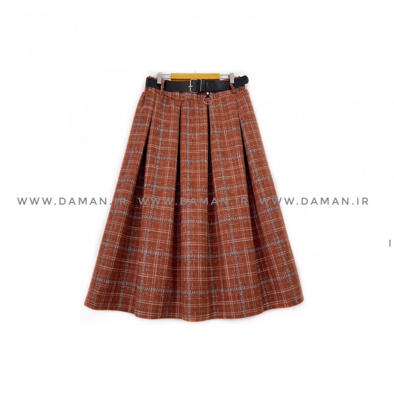 دامن پشمی با کمربند قد 80  کد (772)