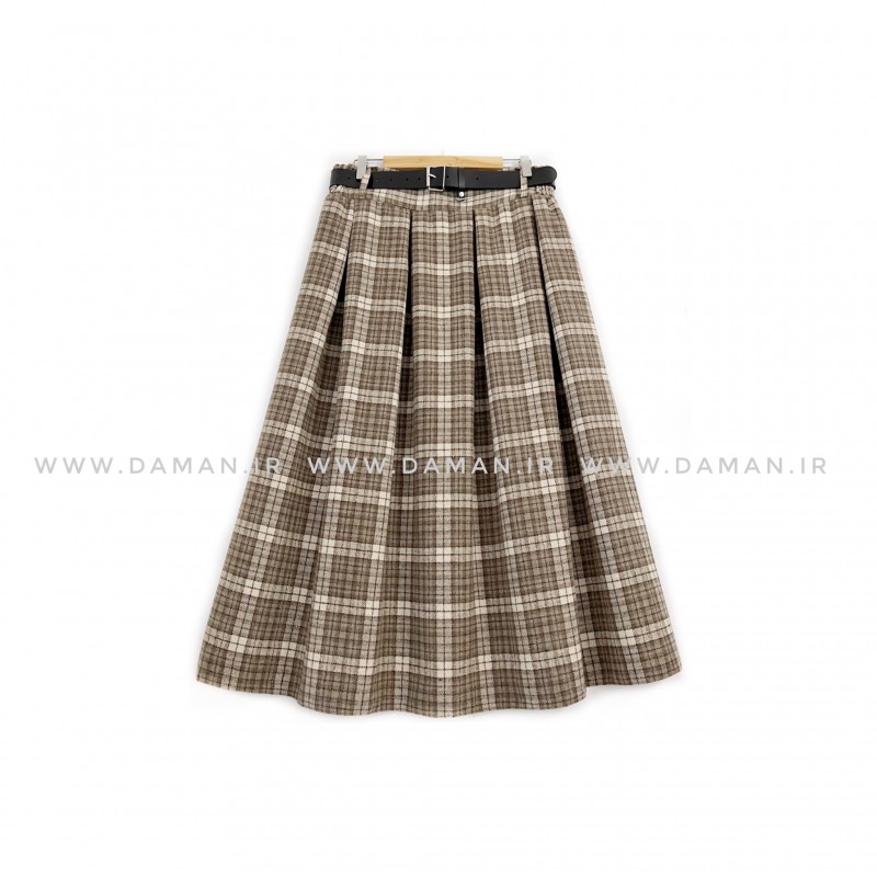 دامن پشمی با کمربند قد 80  کد (P 19)