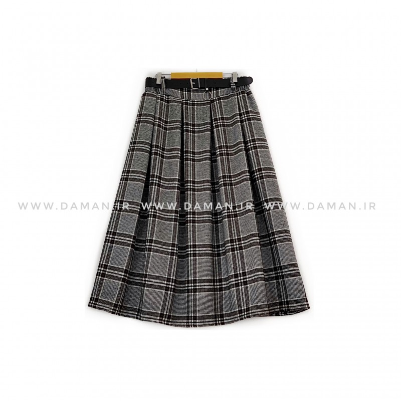 دامن پشمی با کمربند قد 80  کد (3014)