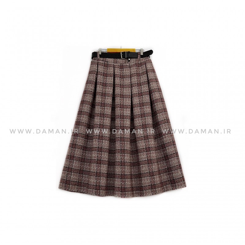 دامن پشمی با کمربند قد 80  کد (224)