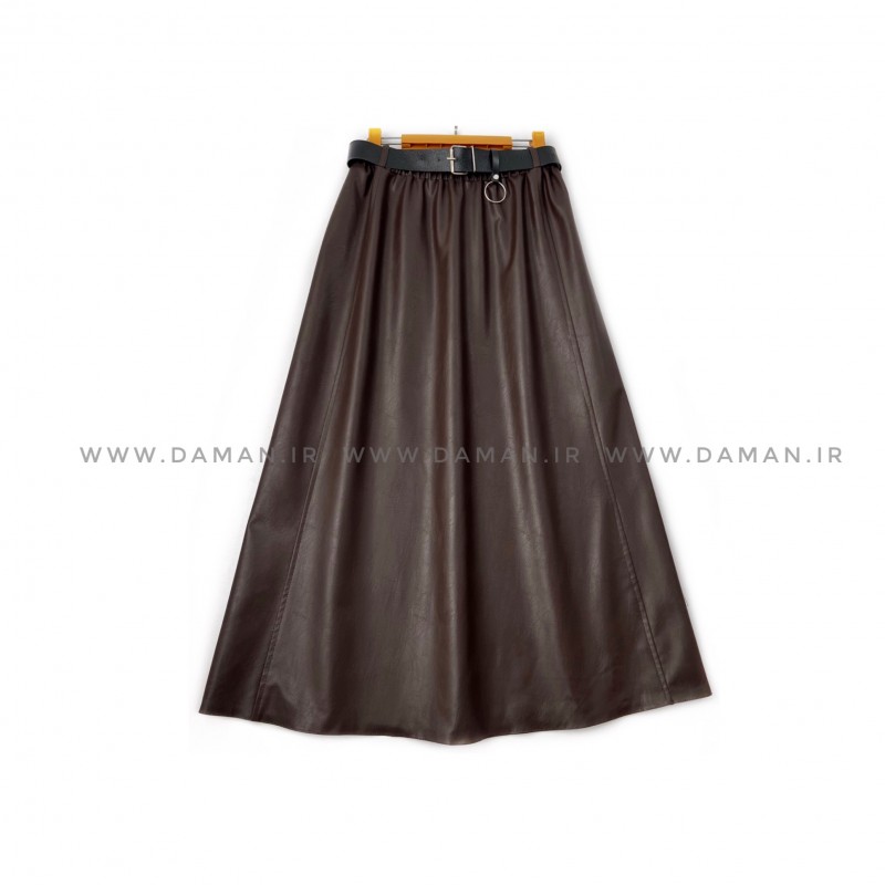 دامن  چرم  قهوه اي  قد   90  با کمربند