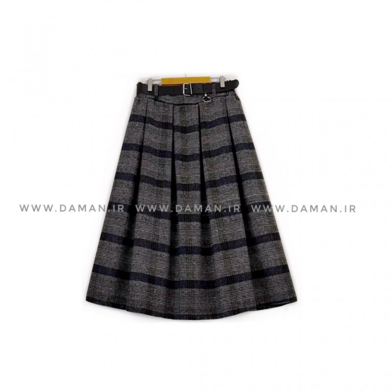دامن پشمی با کمربند قد 80  کد (117)