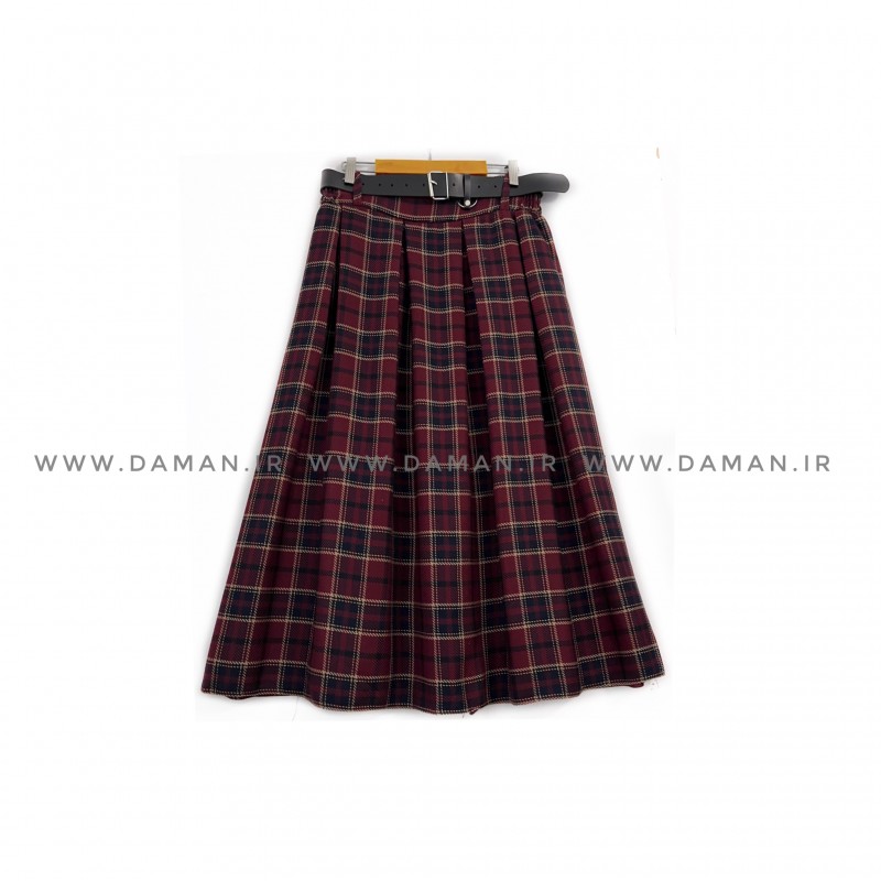 دامن چهارخانه با کمربند قد 80  کد (  S 946 )