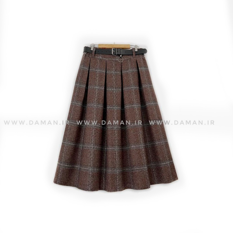 دامن پشمی با کمربند قد 80  کد (3055)