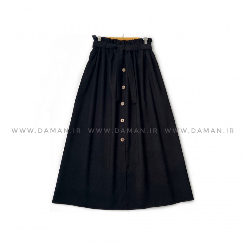 دامن جلو دکمه مشکی  قد 90