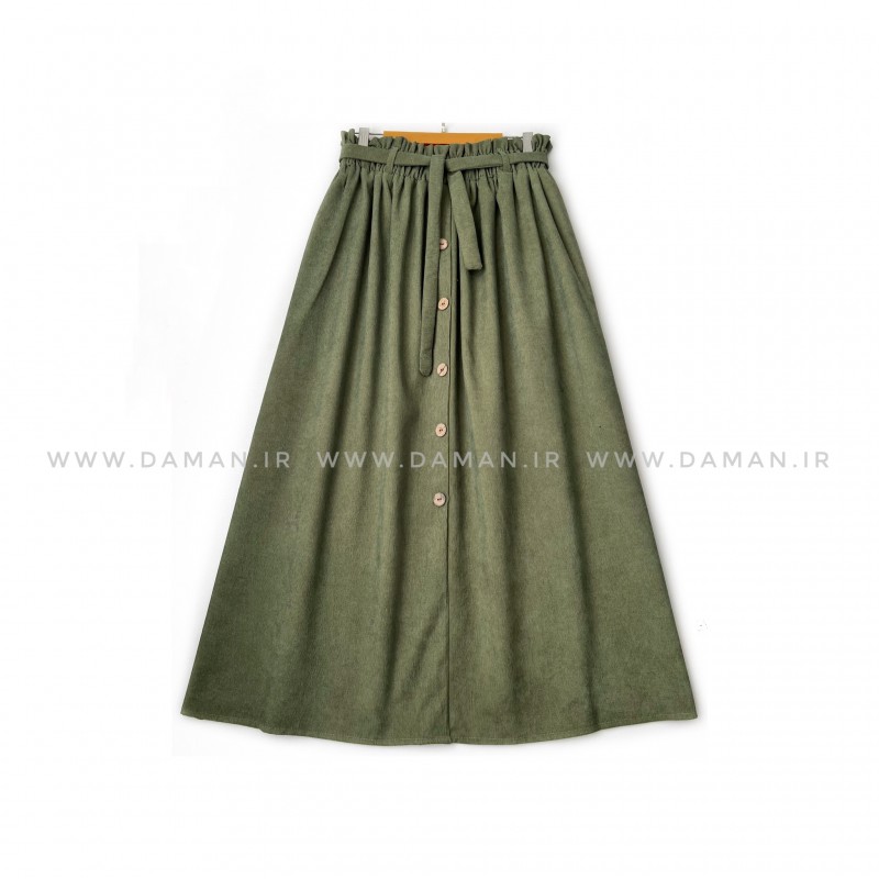 دامن جلو دکمه  سبز  قد 90  كد (333)