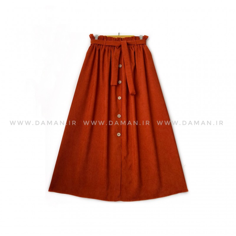 دامن جلو دکمه  نارنجی  قد 90  كد (333)