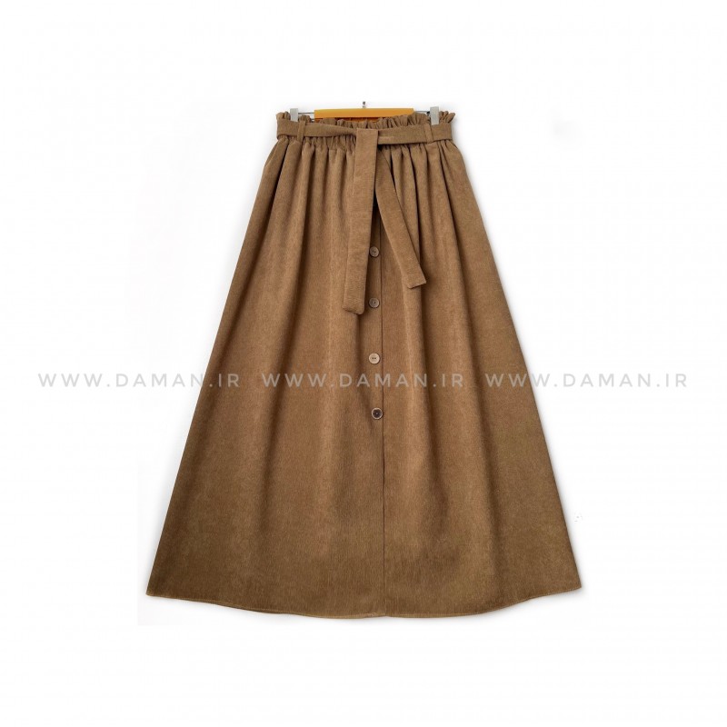 دامن جلو دکمه  نسکافه ای  قد 90  كد (333)