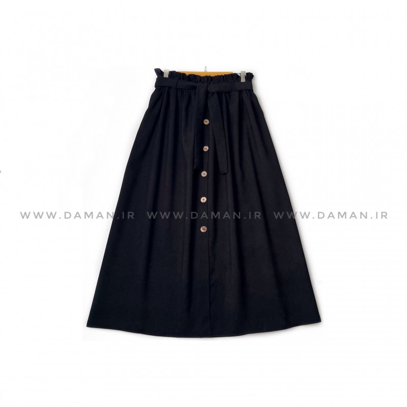 دامن جلو دکمه مشکی  قد 80