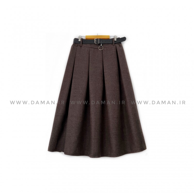 دامن پشمی با کمربند قد 80  کد ( S423 )