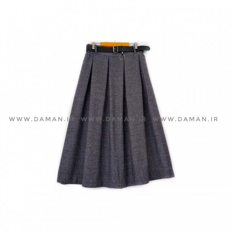 دامن پشمی با کمربند قد 80  کد ( S954 )