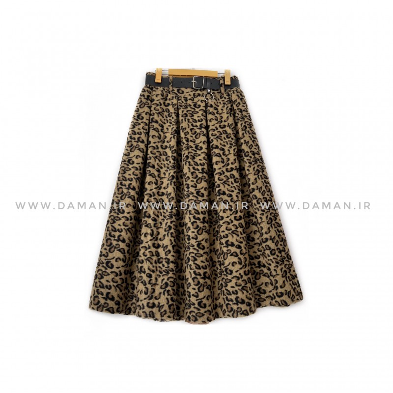 دامن پشمی با کمربند قد 80  کد ( 3068 )