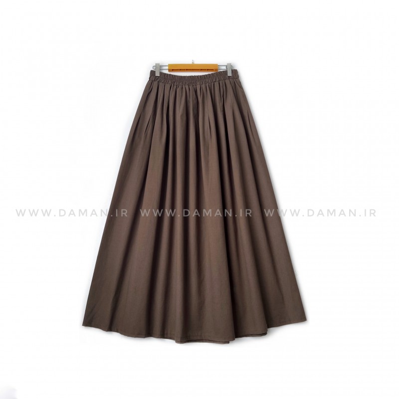 دامن  لينن  زیتونی تیره قد 90 كد (200)(تم قهوه ای دارد)
