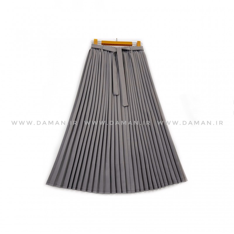 دامن پلیسه طوسی  قد 80  كد (288)