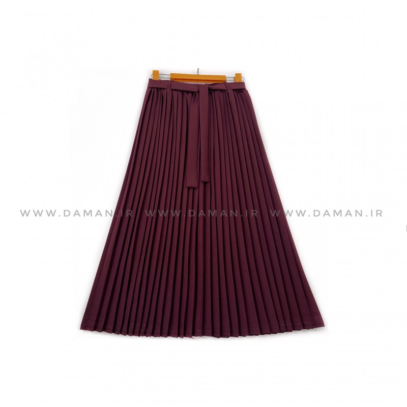 دامن پلیسه زرشکی سیر  قد 80  كد (288)
