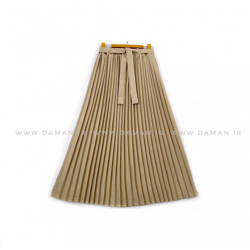 دامن پلیسه کرم  قد 80  كد (288)