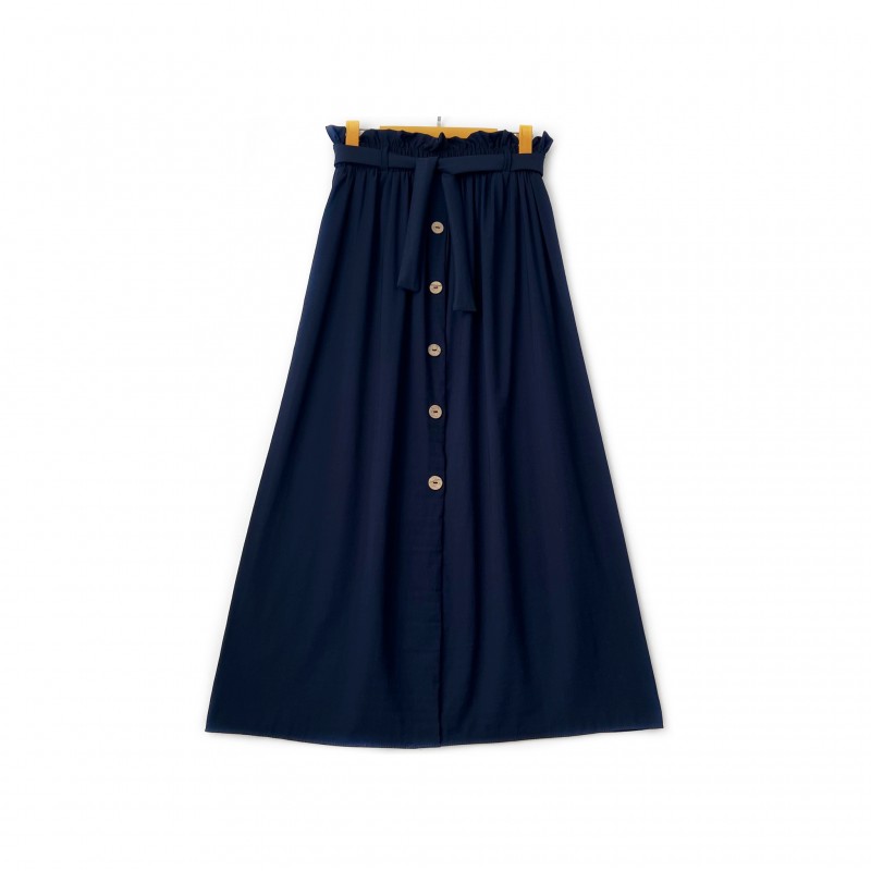 دامن جلو دکمه  سرمه ای  قد 90