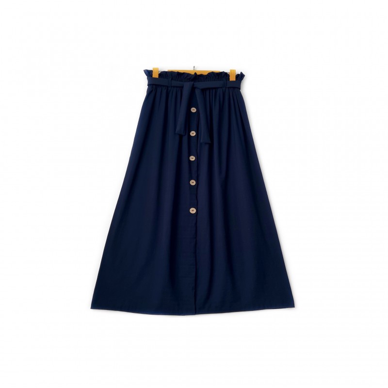 دامن جلو دکمه  سرمه ای قد 80