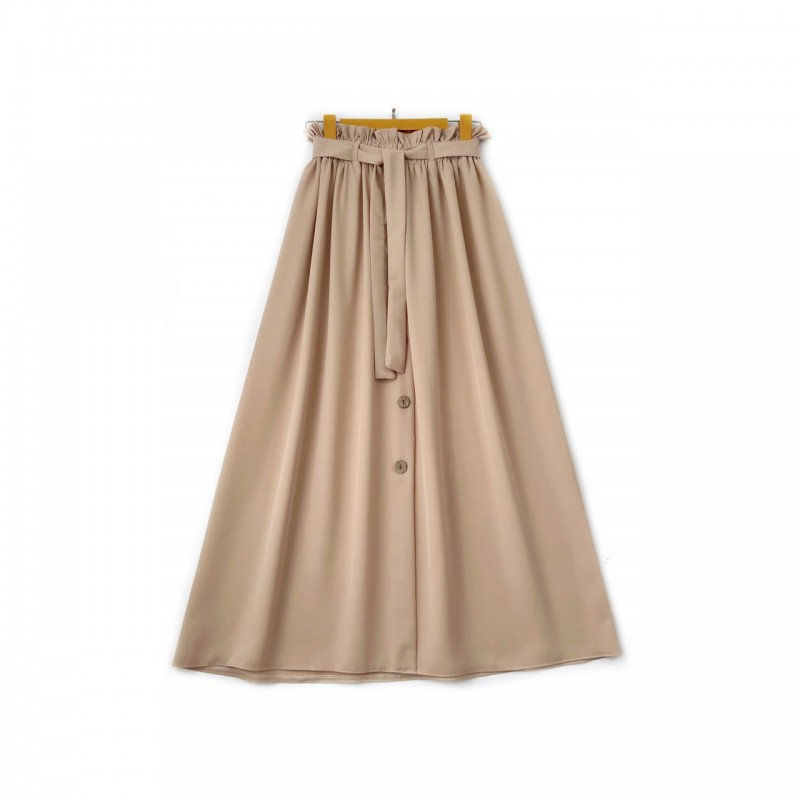 دامن جلو دکمه کرم  قد 90