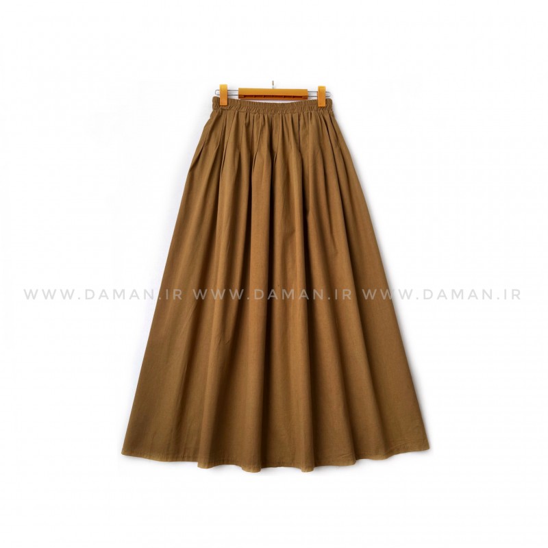 دامن  لينن   قهوه ای روشن   قد 90 كد (200)