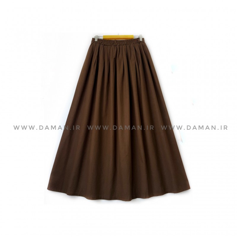 دامن  لينن  قهوه ای   قد 90 كد (200)
