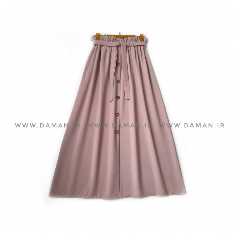 دامن جلو دکمه صورتی چرک   قد 90