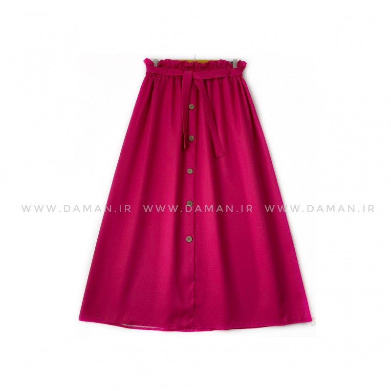 دامن جلو دکمه  سرخابی قد 90
