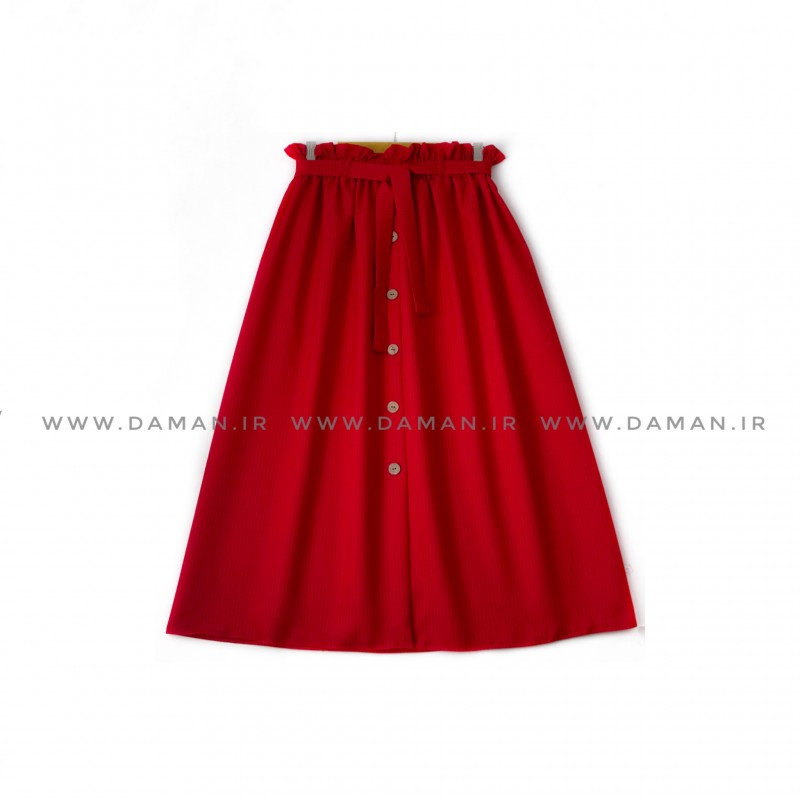 دامن جلو دکمه  قرمز  قد 80