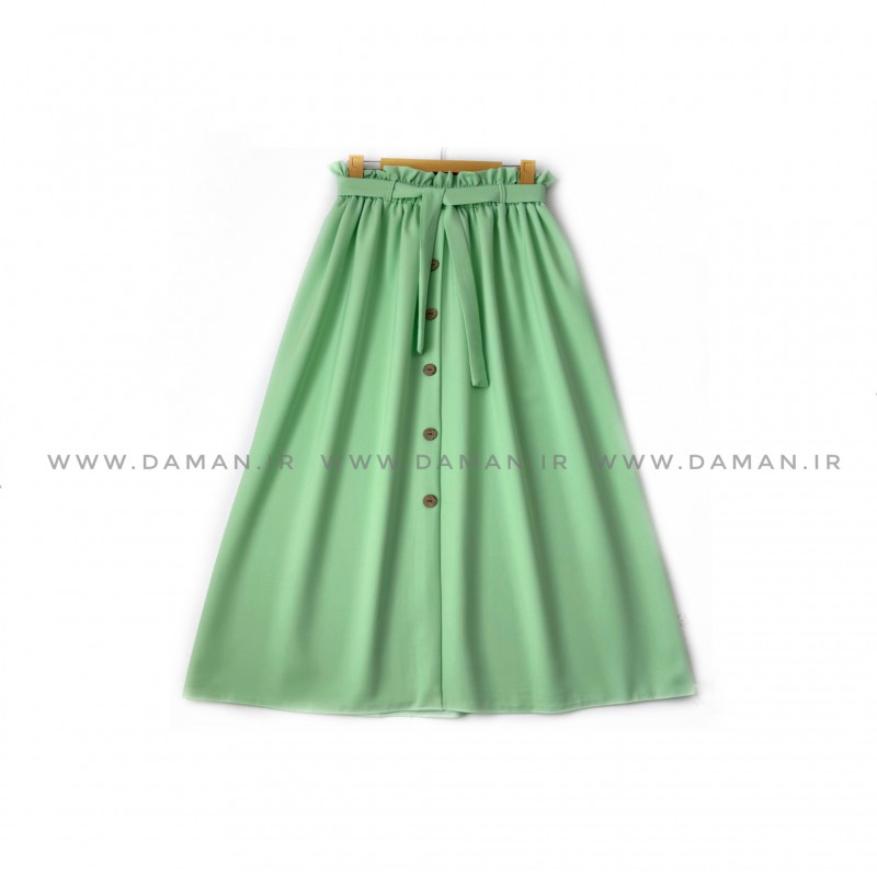 دامن جلو دکمه  سبز روشن قد 80