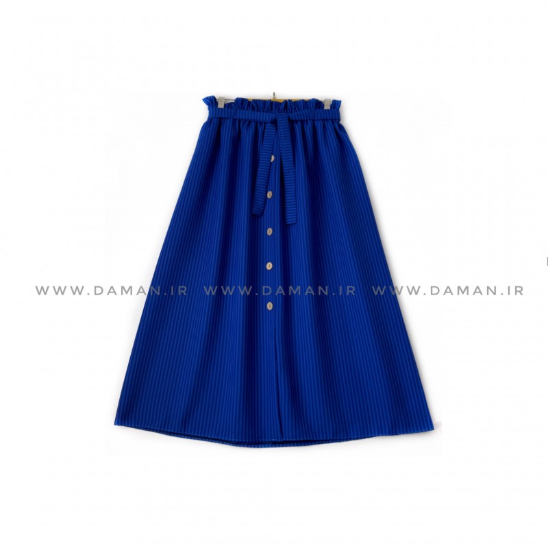 دامن جلو دکمه آبی راهراه   قد 80