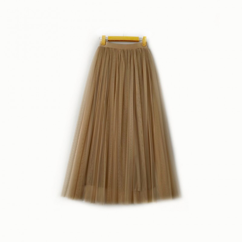 دامن تور نسکافه ای تیره   بلند   ( قد 95 )