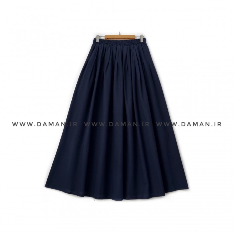 دامن  لينن سرمه ای سیر قد 90 كد (200)