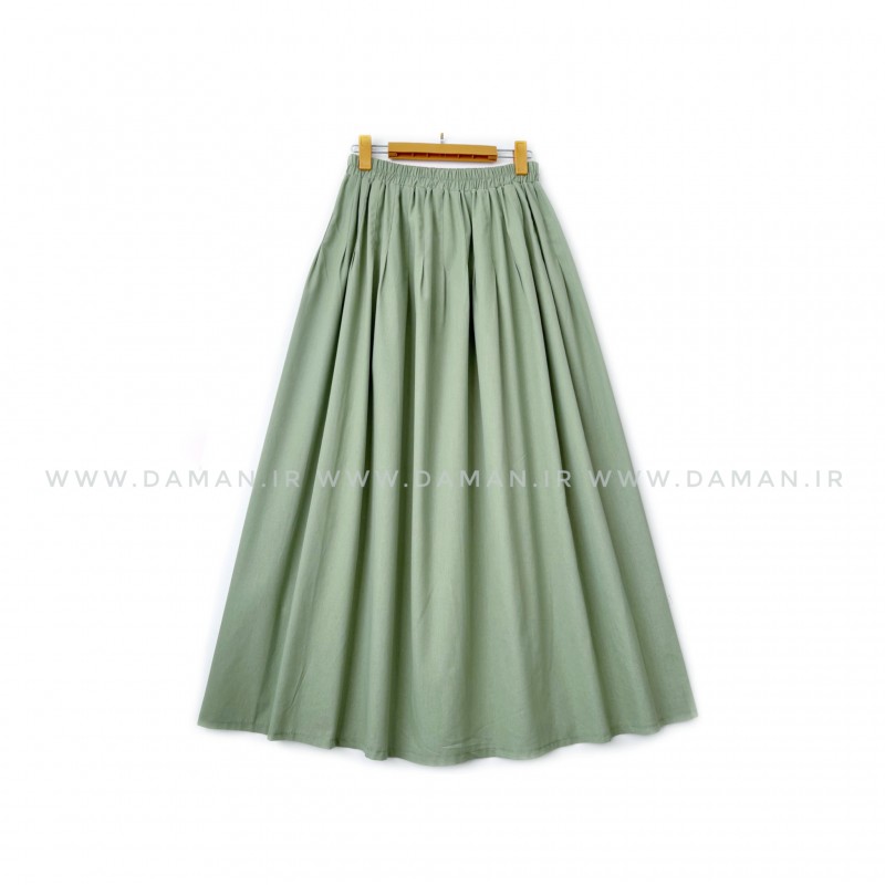 دامن  لينن  سبز روشن قد 90 كد (200)