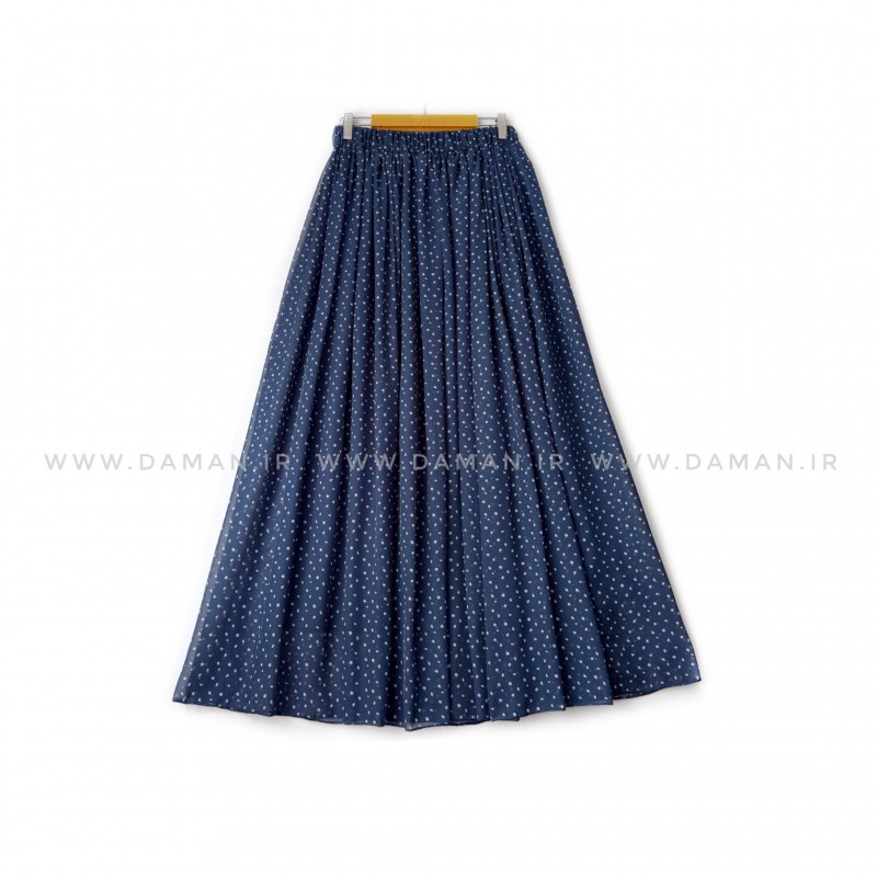 دامن خالدار  سرمه ای  قد 90 کد (H_1009)