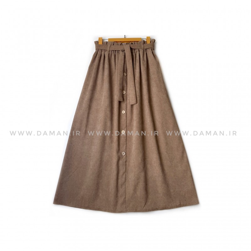 دامن مخمل کبریتی  کاکائویی  قد 90  كد (99)