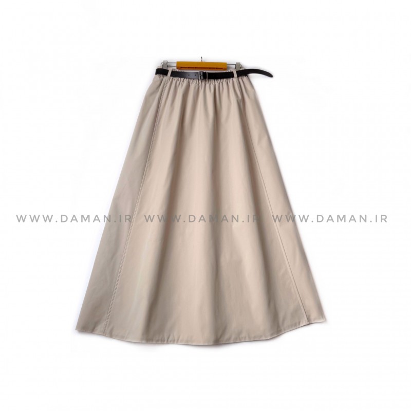 دامن کتان زارا  کرم  قد 90  با کمربند کد ( 600 )