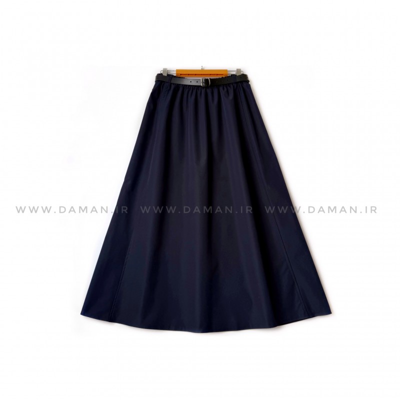 دامن  کتان زارا  سرمه ای  قد 80  با کمربند کد ( 600 )
