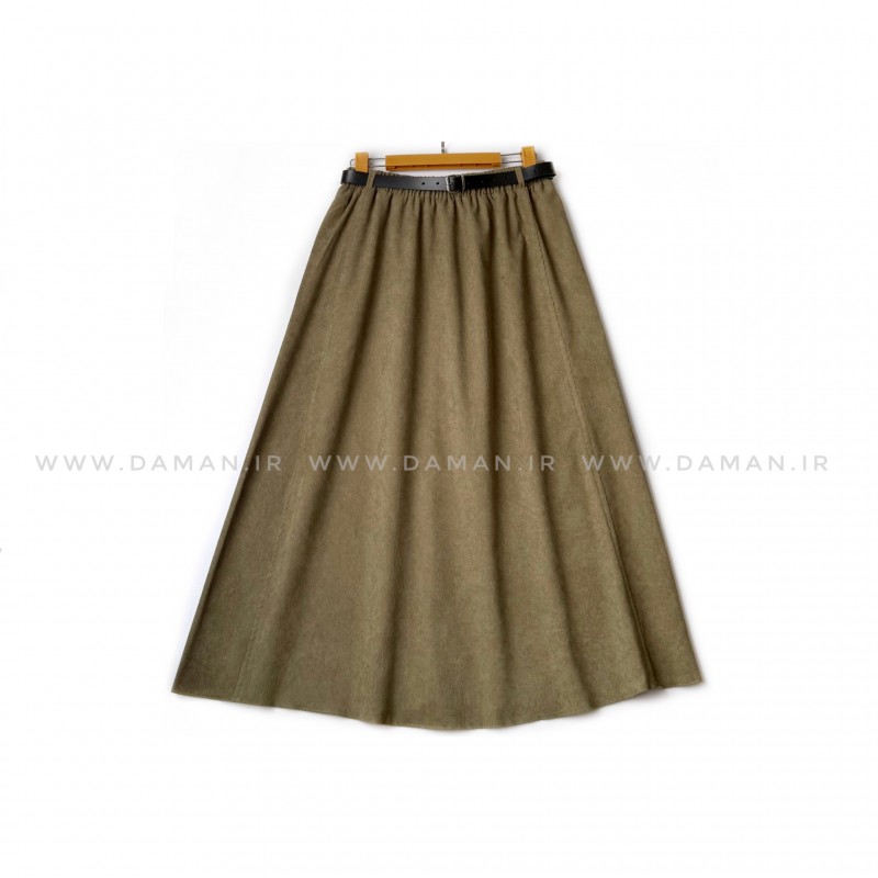 دامن مخمل کبریتی  صدری  قد 80  با کمربند کد ( 111 )