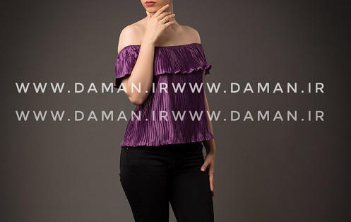 بلوز یقه قایقی بنفش