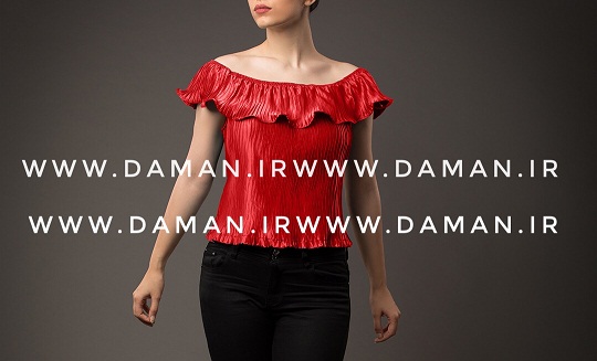 بلوز یقه قایقی قرمز