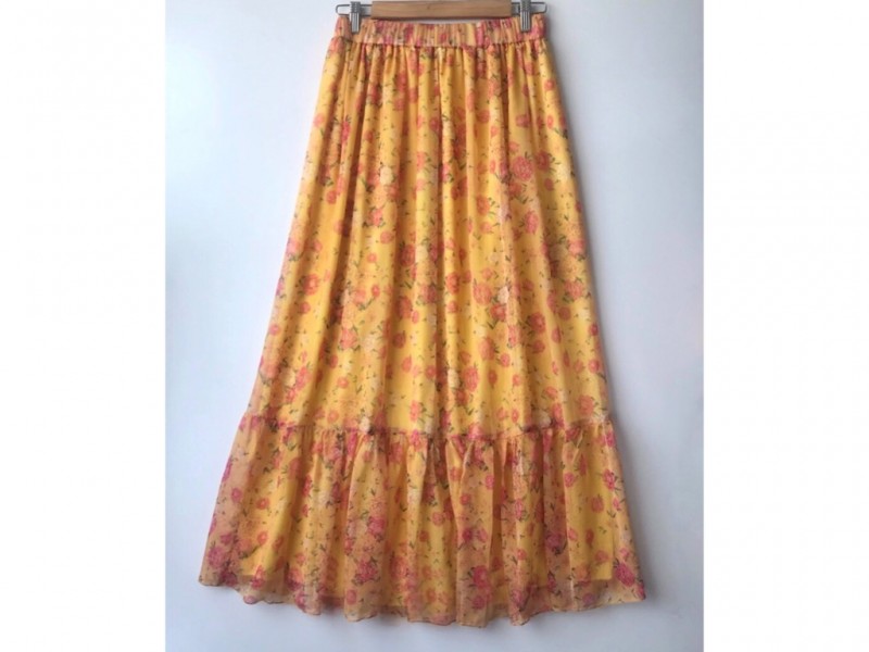 دامن حریر گلدار  قد 90 کد (341)